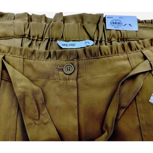 Nine West Women's High Rise Paperbag Shorts zipper closure with button SZ XL NEW - Picture 7 of 8